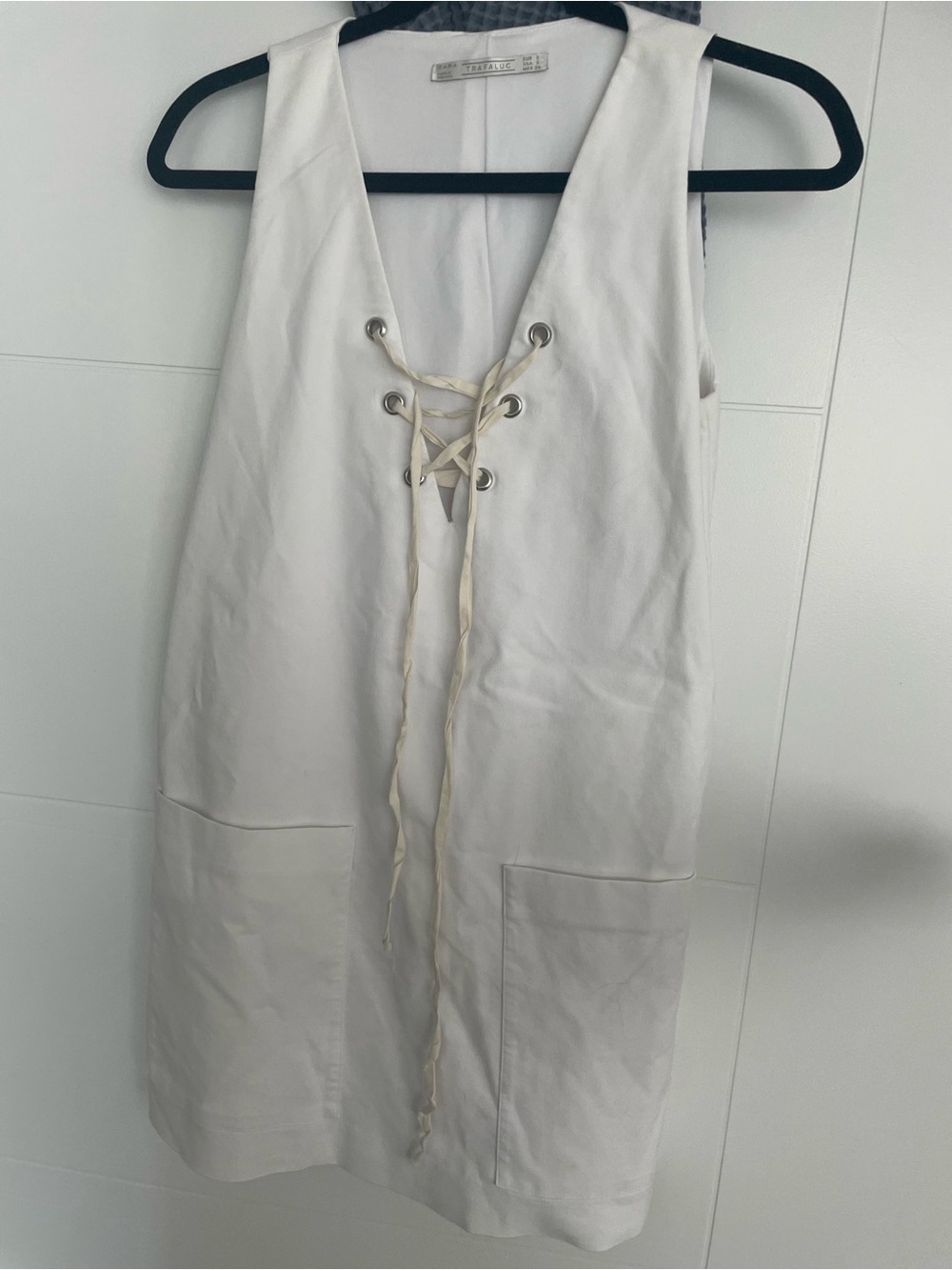 Zara Trafaluc White Top with Label Detail